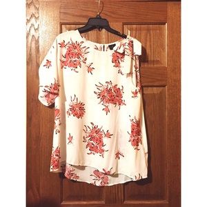 One sleeve floral blouse